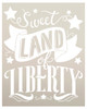 Sweet Land of Liberty Stencil - 2 Part - by StudioR12 -  Patriotic Word Art - 8" x 10" - STCL2414_1