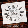 Oval Clock Stencil w/Roman Numerals - Enjoy Life One Moment at a Time Letters - DIY Painting Farmhouse Country Home Decor Art - Select Size (14")