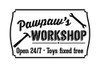 Pawpaw's Workshop - Open 24/7 Sign Stencil by StudioR12 | Reusable Mylar Template | Use to Paint Wood Signs - Pallets - DIY Grandpa Gift - Select Size