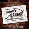 Papa's Garage - Open 24/7 Sign Stencil by StudioR12 | Reusable Mylar Template | Use to Paint Wood Signs - Pallets - DIY Grandpa Gift - Select Size