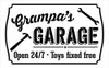 Grampa's Garage - Open 24/7 Sign Stencil by StudioR12 | Reusable Mylar Template | Use to Paint Wood Signs - Pallets - DIY Grandpa Gift - Select Size