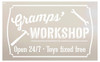 Gramps' Workshop - Open 24/7 Sign Stencil by StudioR12 | Reusable Mylar Template | Use to Paint Wood Signs - Pallets - DIY Grandpa Gift - Select Size