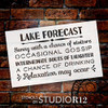 Lake Forecast - Sunny with a Chance of Visitors Stencil by StudioR12 | Reusable Mylar Template | Use to Paint Wood Signs - Front Door - Entry - Porch - DIY Summer Decor - Select Size