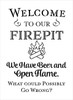 Welcome to Our Firepit - We Have Beer and Open Flame Stencil by StudioR12 | Reusable Mylar Template | Use to Paint Wood Signs | DIY Campfire Decor - Select Size