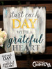 Start Each Day with A Grateful Heart Stencil by StudioR12 | Reusable Mylar Template | Use to Paint Wood Signs - Wall Art - Pallets - Pillows - DIY Home Decor - Select Size