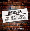 Horses are Like Potato Chips, You Can't Just Have One Stencil by StudioR12 | Reusable Mylar Template | Use to Paint Wood Signs - Pallets - DIY Rustic Country Decor - Select Size