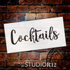 Wedding Sign Word - Cocktails - Rustic Script Stencil by StudioR12 | Reusable Mylar Template | Use to Paint Wood Signs - Pallets - Pillows - DIY Wedding Decor - Select Size
