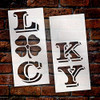 Lucky Tall Porch Stencil with Shamrock by StudioR12 | 2 Piece | DIY Large Vertical Irish Clover Home Decor for St. Patrick's Day | Front Door Entryway | Craft & Paint Wood Leaner Signs | Size 4ft