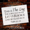 This is The Day - Psalm 118:24 Stencil by StudioR12 | Reusable Mylar Template | Use to Paint Wood Signs - Pillows - DIY Scripture Decor - Select Size