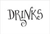 Wedding Sign Word - Drinks - Fancy Funky Stencil by StudioR12 | Reusable Mylar Template | Use to Paint Wood Signs - Pallets - Pillows - DIY Wedding Decor - Select Size