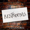Wedding Sign Word - Restrooms - Fancy Funky Stencil by StudioR12 | Reusable Mylar Template | Use to Paint Wood Signs - Pallets - Pillows - DIY Wedding Decor - Select Size