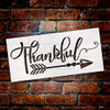 Thankful with Arrow Scripted Stencil by StudioR12 | Wood Signs | Word Art Reusable | Family Dining Room | Painting Chalk Mixed Media Multi-Media | Use for Journaling, DIY Home - Choose Size