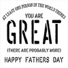 Happy Fathers Day You are Great Stencil by Studio R12 | for Wood Sign | Word Art Reusable | Fall Decor | Family Dining | Painting Chalk Mixed Multi-Media | DIY Home - Choose Size