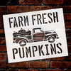 Farm Fresh Pumpkins in Truck Stencil by StudioR12 | Wood Signs | Word Art Reusable | Fall | Painting Chalk Mixed Media Multi-Media | Use for Journaling, DIY Home - Choose Size