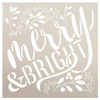 Merry & Bright Stencil by StudioR12 - Mistletoe | Reusable Mylar Template Paint Square Wood Sign | Craft Country Christmas Holiday Home Decor | Rustic DIY Ampersand Farmhouse | SELECT SIZE