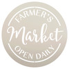 Farmer's Market Open Daily Stencil by StudioR12 | Round - Reusable Mylar Template | 9.5" Round | Small | DIY Country Decor