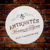 Antiquities Montres Et Bijoux Rue Lafeyette Stencil by StudioR12   | 12" Round | Medium | French Words