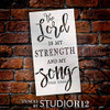 The Lord is My Strength by StudioR12 | Psalm 118:14 | Paint Wood Sign | Reusable Mylar Template | Christian Craft Simple Cursive | Bible Verse Prayer | DIY Inspiration Faith | Select Size
