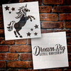 Dream Big Little Unicorn Stencil - 2 Part by StudioR12 | Reusable Mylar Template | Use to Paint Wood Signs - Pallets - Pillows - T-Shirt - DIY Children's Decor