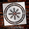 Snowflake in a Circle Stencil by StudioR12 | DIY Rustic Christmas Winter Home Decor | Simple Modern Geometric Word Art | Craft & Paint Wood Signs | Reusable Mylar Template | Select Size