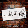 Let It Bee Stencil by StudioR12 | DIY Farmhouse Bumblebee Quote Home Decor | Spring Script Inspirational Word Art | Craft & Paint Wood Signs | Reusable Mylar Template | Select Size