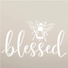 Bee Blessed Stencil by StudioR12 | DIY Farmhouse Bumblebee Home & Classroom Decor | Spring Script Inspirational Word Art | Paint Wood Signs | Reusable Mylar Template | Select Size