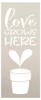 Love Grows Here Stencil with Flower by StudioR12 | DIY Farmhouse Spring Kitchen & Home Decor | Craft & Paint Garden Wood Signs | Reusable Mylar Template | Select Size