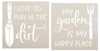 Garden Happy Place Stencil Set by StudioR12 | Pack of 2 | DIY Fun Outdoor Spring Backyard Home Decor | Hand Rake & Trowel Word Art | Craft & Paint Wood Signs | Mylar Template | Size