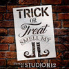 Trick or Treat Smell My Feet Stencil by StudioR12 | DIY Fun Halloween Witch Home Decor | Craft & Paint Wood Signs | Select Size