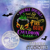 Double Toil & Trouble Stencil with Cauldron Bubble by StudioR12 | DIY Halloween Witch Quote Home Decor | Craft & Paint | Select Size