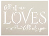 All of Me Loves All of You Stencil with Heart by StudioR12 | DIY Valentine's Day Home & Wedding Decor | Simple Script Word Art | Paint Wood Signs | Mylar Template | Select Size (7.5 x 5.5 inch)