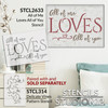 All of Me Loves All of You Stencil with Heart by StudioR12 | DIY Valentine's Day Home & Wedding Decor | Simple Script Word Art | Paint Wood Signs | Mylar Template | Select Size (7.5 x 5.5 inch)