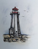 Peggy's Cove - Pen & Ink - E-Packet - Wendy Fahey