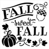 Fall Sweet Fall Stencil with Pumpkin Leaf by StudioR12 | DIY Farmhouse Autumn Home Decor | Craft & Paint Wood Signs | Select Size