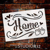 Home Stencil with Acorn, Leaves & Heart by StudioR12 | DIY Farmhouse Fall & Autumn Home Decor | Craft & Paint Wood Signs | Select Size