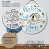 Welcome to Our Home Round Stencil with Bird by StudioR12 | DIY Fall Autumn Farmhouse Home Decor | Craft & Paint Wood Sign | Select Size