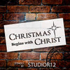 Christmas Begins with Christ Stencil by StudioR12 | DIY Holiday Star Festive Decor | Rustic Christian Jesus Gift Craft Inspiration Farmhouse | Reusable Mylar Template Paint Wood Sign