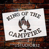 King of The Campground Stencil with Tent by StudioR12 | DIY Camping Home Decor | Paint Wood Signs | Reusable Template | Select Size