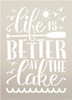 Life is Better at The Lake Stencil with Oar by StudioR12 | DIY Summer Adventure Home Decor | Sun & Waves Word Art | Craft & Paint Wood Signs | Reusable Mylar Template | Select Size