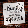 Family Makes This House Home Stencil by StudioR12 - Wheat | Reusable Mylar Template Paint Wood Sign | Craft Cursive Script Gift | DIY Decor - Living Room - Kitchen | Select Size