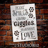 Grow Giggles Stencil by StudioR12 | Reusable Mylar Template Paint Wood Sign | Plant - Smile - Love - Harvest - Flower | Craft DIY Home Decor Gift - Outdoor - Porch Select Size