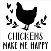 Chickens Make Me Happy Stencil by StudioR12 | DIY Rustic Farmhouse Home Decor | Craft & Paint Wood Sign | Reusable Mylar Template | Laurel Heart Gift | Select Size