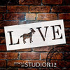 Goat Love Stencil by StudioR12 | DIY Farmhouse Home Decor | Craft & Paint Wood Sign | Reusable Mylar Template | Rustic Animal Lover Kitchen Barn Gift | Select Size