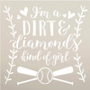 Dirt Diamond Girl Stencil by StudioR12 | DIY Softball Baseball Lover Sport Home Decor | Craft & Paint Wood Sign Reusable Mylar Template | Bat Heart Stitch Pattern | Select Size