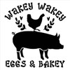Wakey Eggs & Bakey Stencil by StudioR12 | DIY Farmhouse Home Decor - Pig - Chicken | Craft & Paint Wood Sign | Reusable Mylar Template | Laurel Heart | Kitchen | Select Size