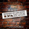 Beware Chickens - Real Peckers Stencil by StudioR12 | DIY Funny Farmhouse Home Decor | Craft & Paint Wood Sign | Reusable Mylar Template | Barn Coop Porch Gift | Select Size