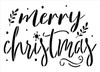 Merry Christmas Stencil by StudioR12 | DIY Holiday Laurel Home Decor | Craft & Paint Wood Sign | Reusable Mylar Template | Winter Snow Cursive Script Gift | Select Size