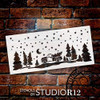 Christmas Starry Night Stencil by StudioR12 | DIY Vintage Truck Fir Tree Home Decor | Craft & Paint Wood Sign | Reusable Mylar Template | Snowy Holiday Gift | Select Size