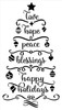 Christmas Tree Word Art Stencil by StudioR12 | DIY Happy Holiday Home Decor | Craft & Paint Wood Sign | Reusable Mylar Template | Love Hope Peace Blessing Gift | Select Size