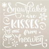 Snowflakes Kisses from Heaven Stencil by StudioR12 | DIY Christmas Holiday Home Decor | Craft & Paint Wood Sign Reusable Mylar Template | Frosty Cursive Script Gift Select Size